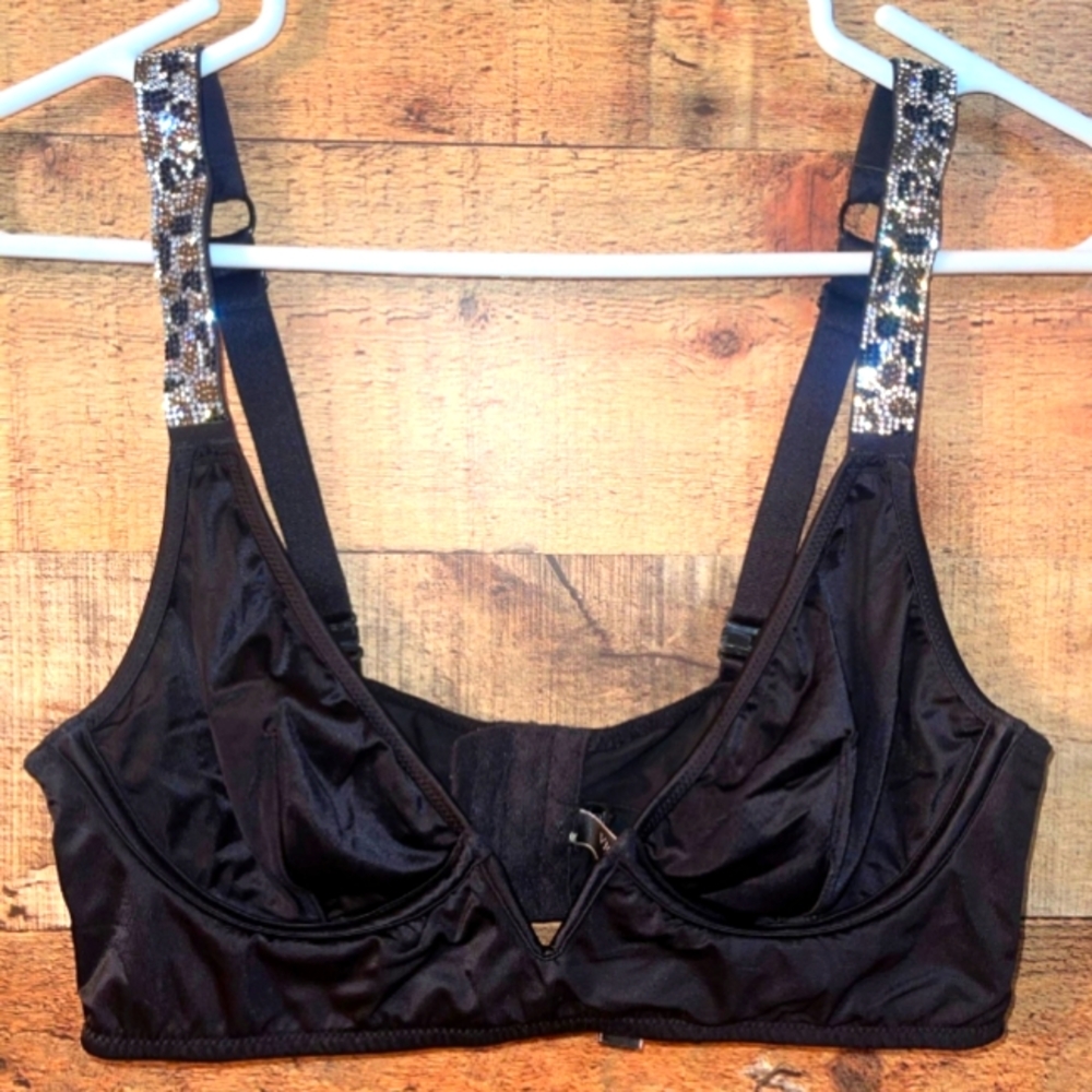 Victoria Secret satin animal print bling bralette